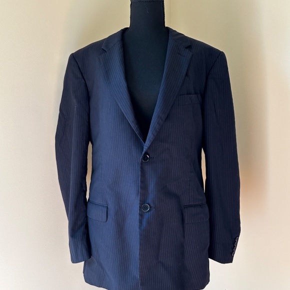 **JOS A. BANK* Black Striped Long Sleeve Blazer Suit Jacket - Picture 1 of 8